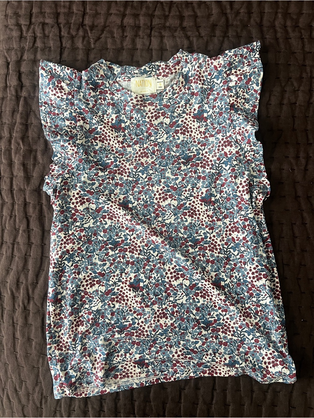 Nation LTD Floral Ruffle Tank - Like New